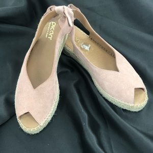 pink suede espadrilles sz 9